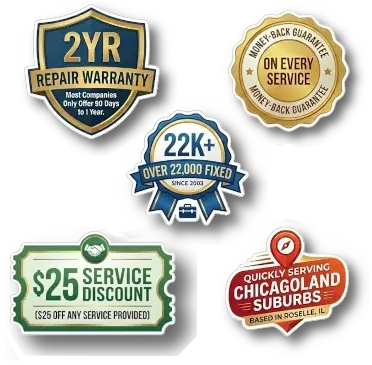 A Fast Local Refrigerator Repair Offers: 2-Year Part & Labor Warranty; Money-Back Guarantee; $25 Service Discount; Over 20 Years Experience and In-Home Service to Chicago Suburbs Today